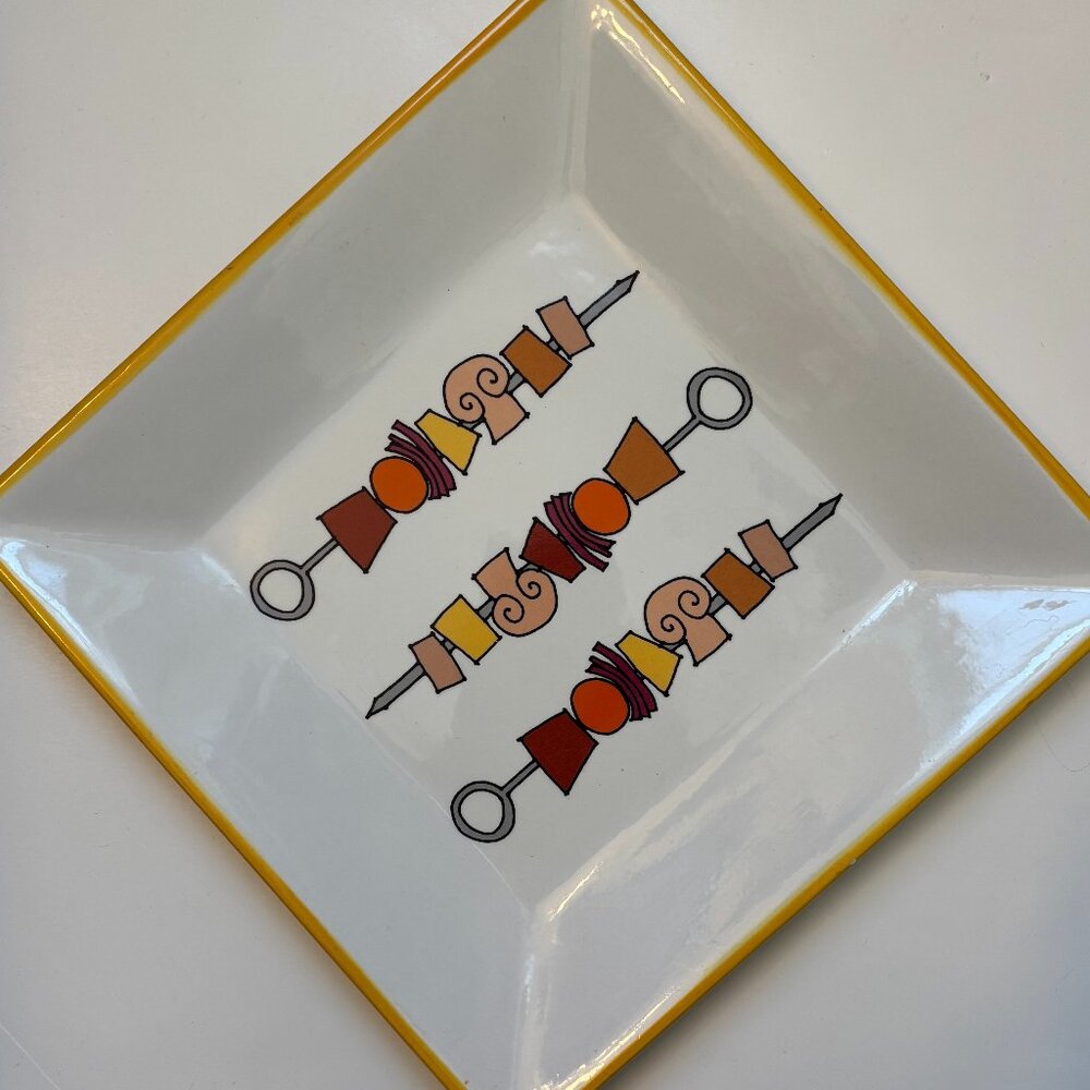Vintage grilling plate | Grilling days by Ursula Dodge | 70s serving platter